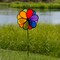 In the Breeze 14 Inch Rainbow Double Dazy Flower - Colorful Wind Spinner for your Yard and Garden